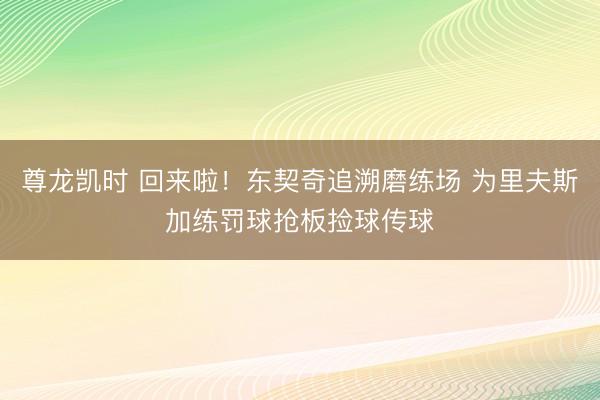 尊龙凯时 回来啦！东契奇追溯磨练场 为里夫斯加练罚球抢板捡球传球