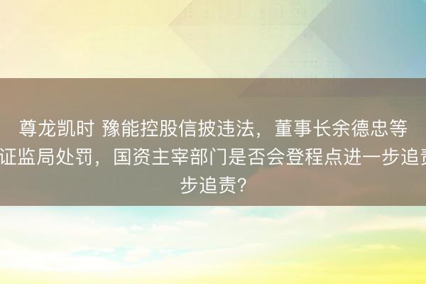 尊龙凯时 豫能控股信披违法，董事长余德忠等被证监局处罚，国资主宰部门是否会登程点进一步追责？