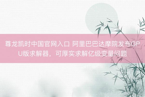 尊龙凯时中国官网入口 阿里巴巴达摩院发布GPU版求解器，可厚实求解亿级变量问题