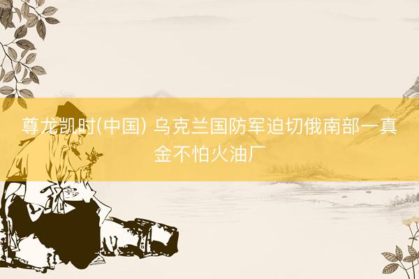 尊龙凯时(中国) 乌克兰国防军迫切俄南部一真金不怕火油厂