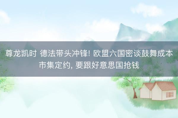 尊龙凯时 德法带头冲锋! 欧盟六国密谈鼓舞成本市集定约， 要跟好意思国抢钱