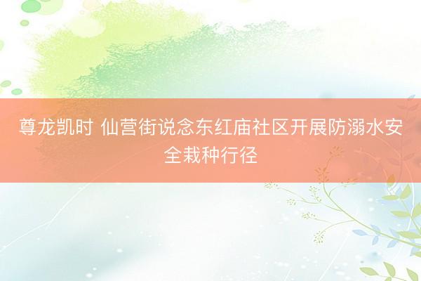 尊龙凯时 仙营街说念东红庙社区开展防溺水安全栽种行径