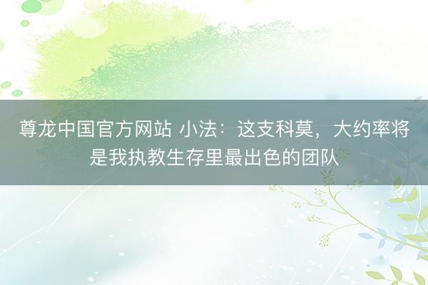 尊龙中国官方网站 小法：这支科莫，大约率将是我执教生存里最出