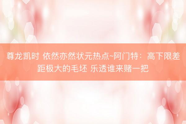 尊龙凯时 依然亦然状元热点~阿门特：高下限差距极大的毛坯 乐透谁来赌一把