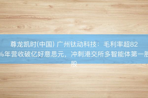 尊龙凯时(中国) 广州钛动科技:毛利率超82%年营收破亿好意思元,冲刺港交所多智能体第一股