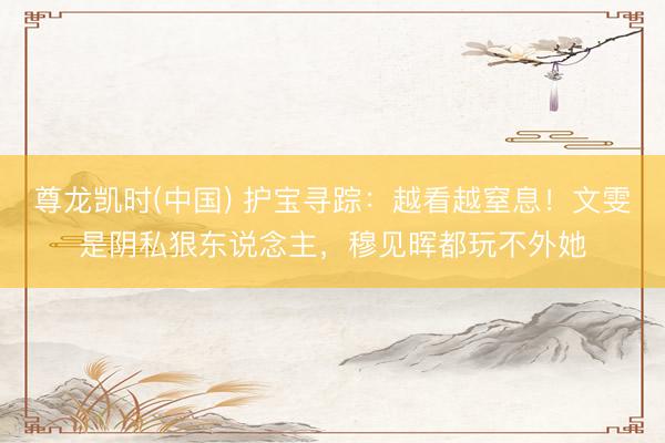 尊龙凯时(中国) 护宝寻踪：越看越窒息！文雯是阴私狠东说念主，穆见晖都玩不外她