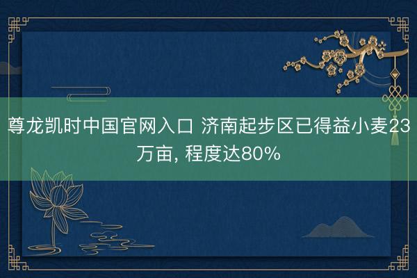 尊龙凯时中国官网入口 济南起步区已得益小麦23万亩， 程度达80%