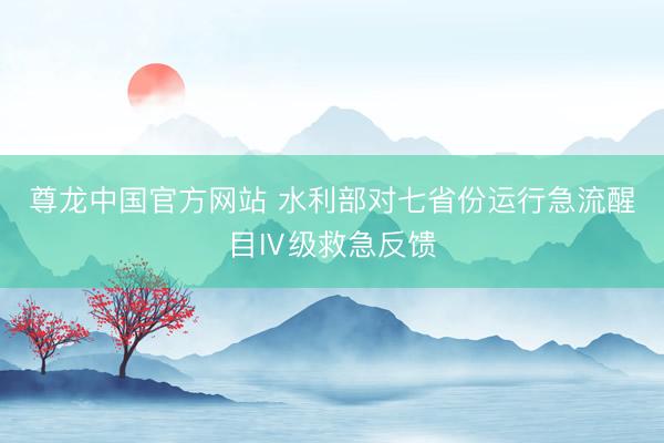 尊龙中国官方网站 水利部对七省份运行急流醒目Ⅳ级救急反馈