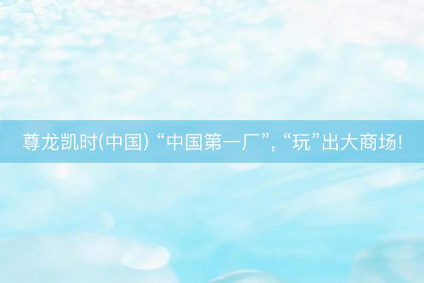 尊龙凯时(中国) “中国第一厂”， “玩”出大商场!