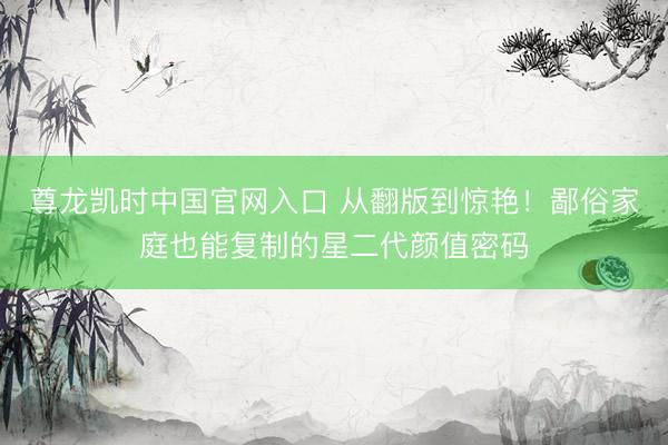 尊龙凯时中国官网入口 从翻版到惊艳！鄙俗家庭也能复制的星二代颜值密码