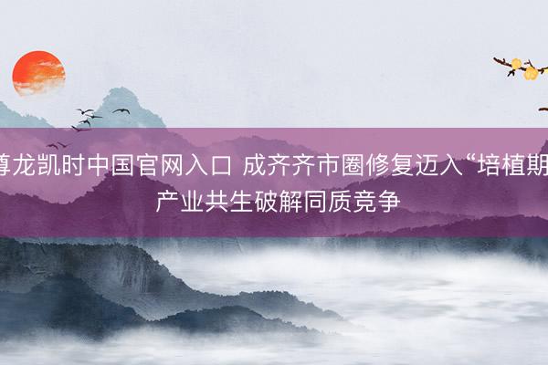 尊龙凯时中国官网入口 成齐齐市圈修复迈入“培植期” 产业共生破解同质竞争