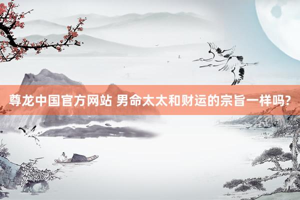 尊龙中国官方网站 男命太太和财运的宗旨一样吗?